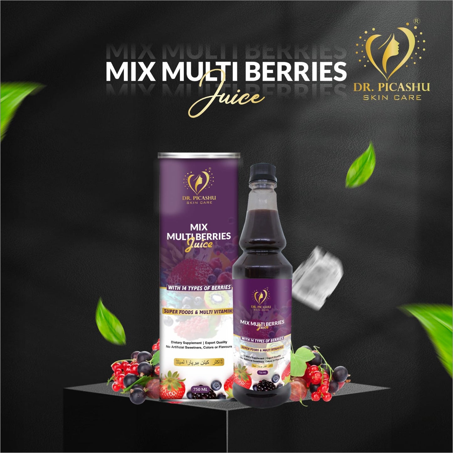 Dr. JaLLaRTHA MiX MULTI BERRiES JUiCE | SUPER FOODS & MULTI VITAMINS | EXPOT QUALITY | 750ml